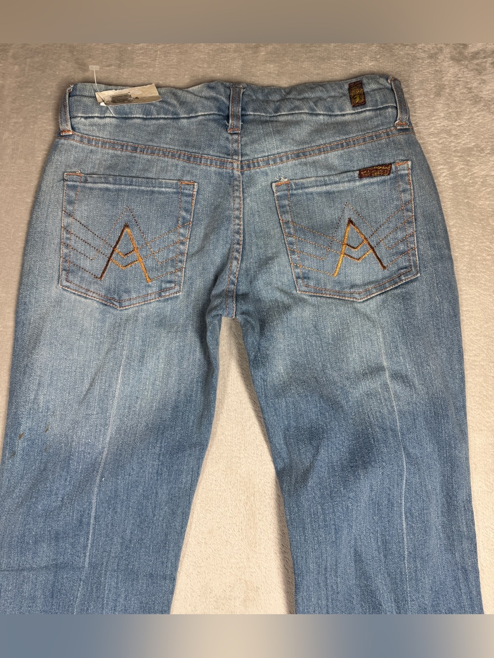 NWT Deadstock Y2K 7 For All Mankind Embroidered A Pocket Bootcut Blue Jeans 24 - Picture 3 of 17